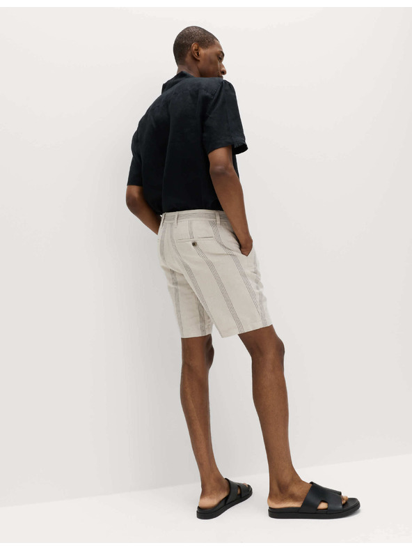 Marks & Spencer Chino šortke, od mješavine lana Marks & Spencer bež