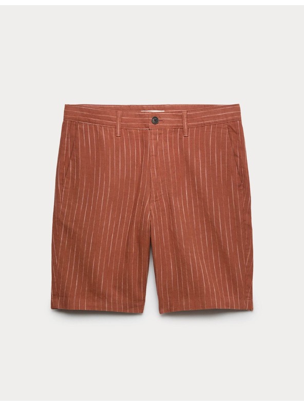 Marks & Spencer Chino šortke, od mješavine lana Marks & Spencer smeđa