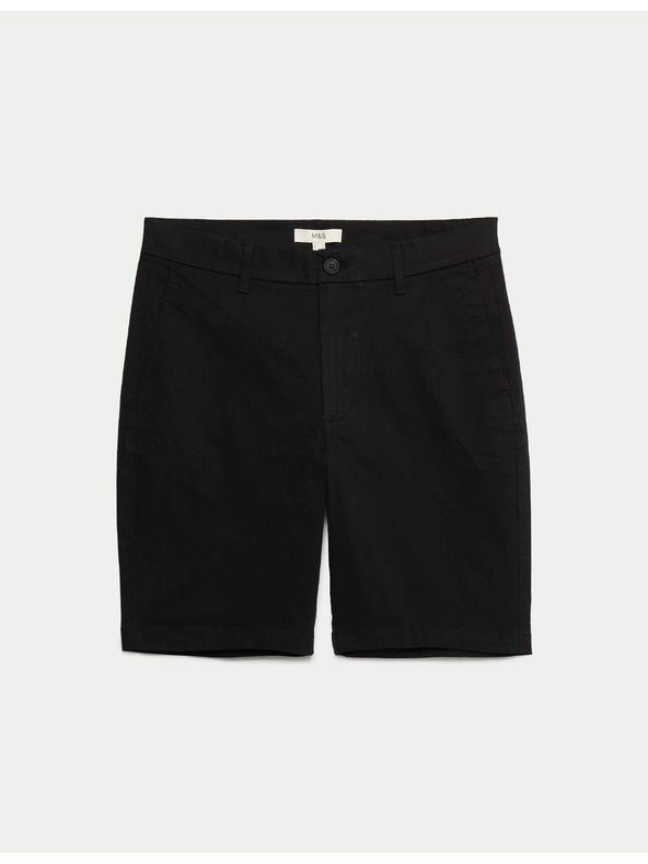 Marks & Spencer Elastične chino šortke, normalna kroja Marks & Spencer crna