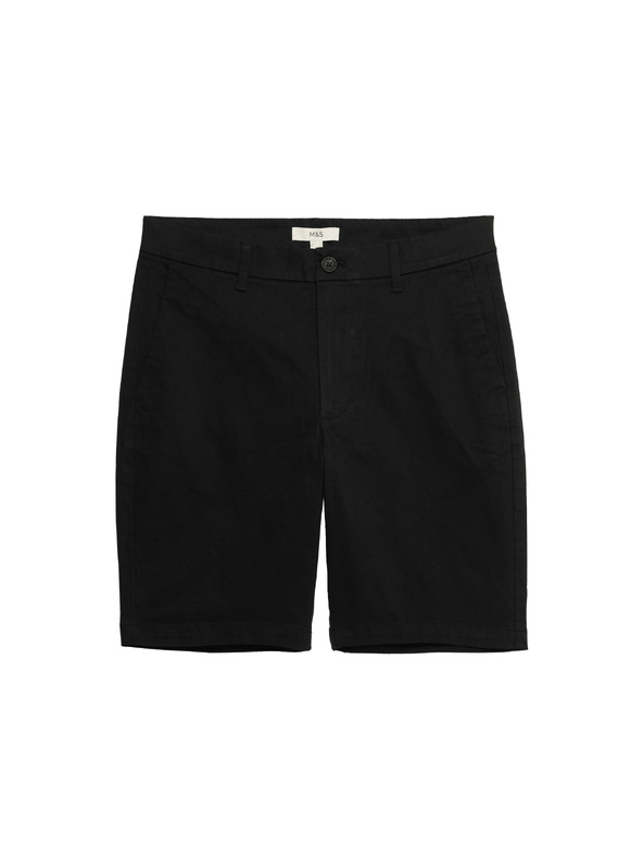 Marks & Spencer Elastične chino šortke, normalna kroja Marks & Spencer crna