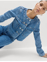Marks & Spencer Skraćenu denim jaknu bez ovratnika s dvostrukim pojasom Marks & Spencer mornarsko plava