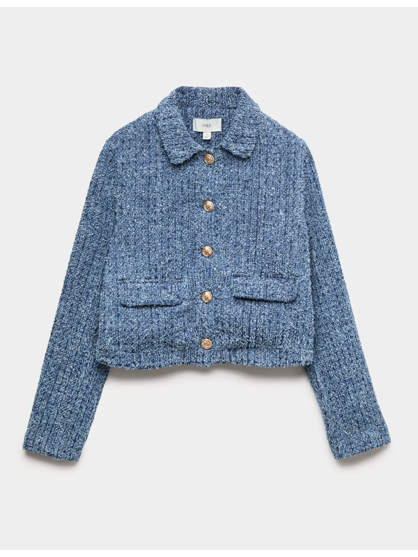 Marks & Spencer Skraćenu denim jaknu s teksturom Marks & Spencer mornarsko plava