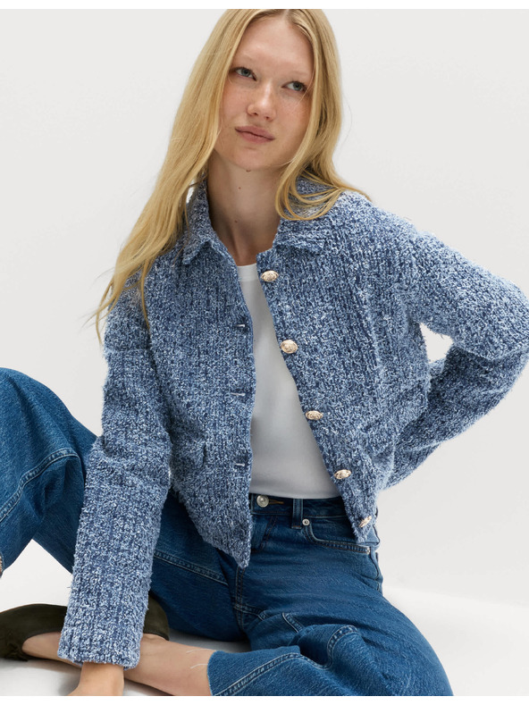Marks & Spencer Skraćenu denim jaknu s teksturom Marks & Spencer mornarsko plava