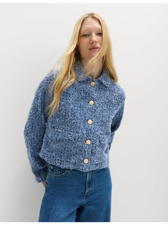 Marks & Spencer Skraćenu denim jaknu s teksturom Marks & Spencer mornarsko plava