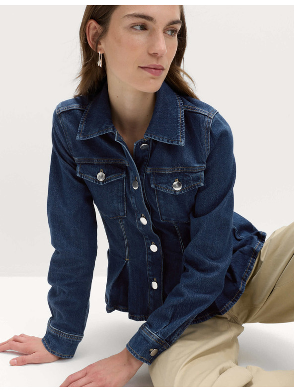 Marks & Spencer Denim jaknu s ovratnikom i volanima Marks & Spencer mornarsko plava