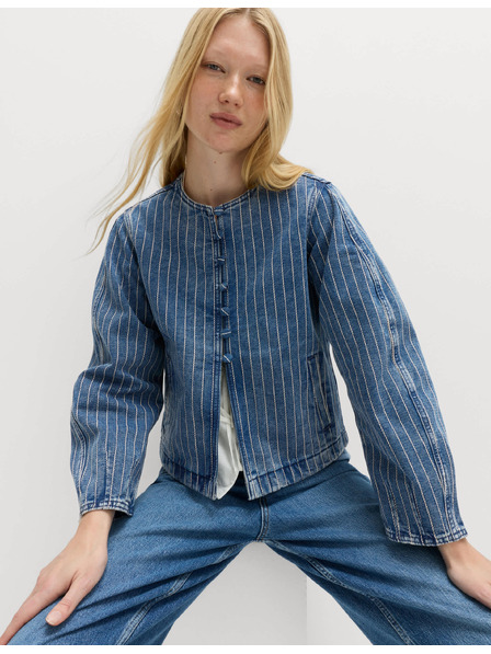Marks & Spencer Progastanu denim jaknu bez ovratnika Marks & Spencer mornarsko plava