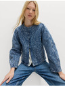 Marks & Spencer Progastanu denim jaknu bez ovratnika Marks & Spencer mornarsko plava