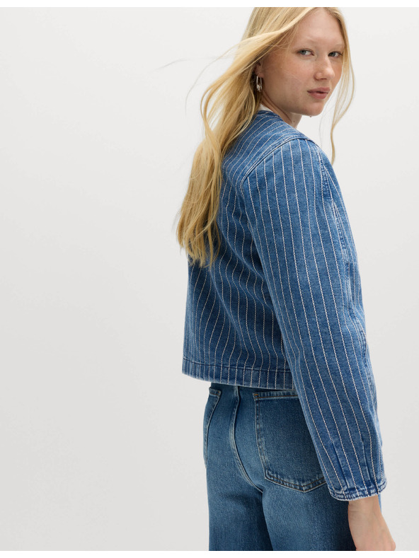 Marks & Spencer Progastanu denim jaknu bez ovratnika Marks & Spencer mornarsko plava