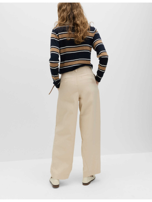 Marks & Spencer Chino hlače od čiste pamuke s pleticama sprijeda i ravnim nogavicama Marks & Spencer bež