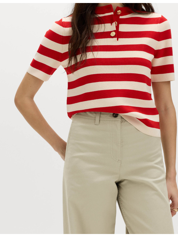 Marks & Spencer Chino hlače sa širokima nogavicama i preklop džepovima, s visokim udjelom pamuka Marks & Spencer zelena