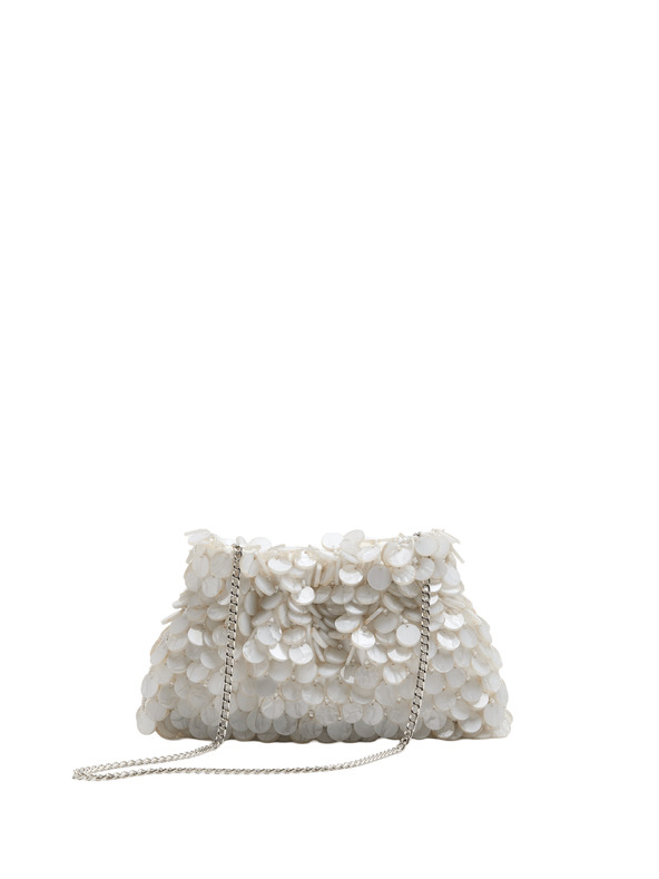 Marks & Spencer Crossbody torba s perlicama i diskovima s lancanim remenom Marks & Spencer krem