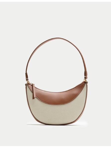 Marks & Spencer Crossbody torba s platnenim šavom Marks & Spencer krem
