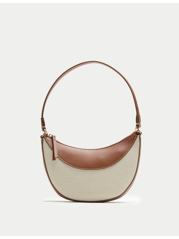 Marks & Spencer Crossbody torba s platnenim šavom Marks & Spencer krem