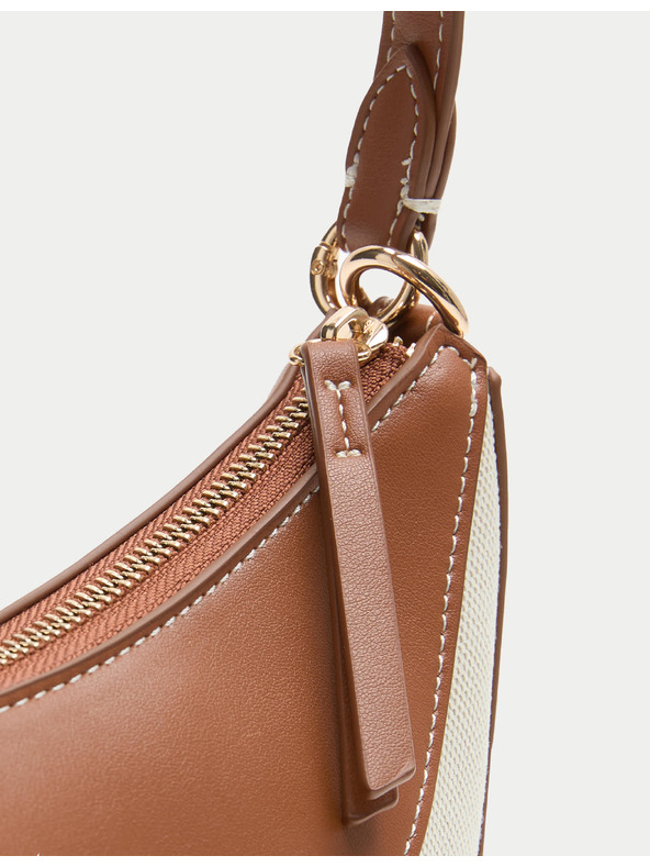 Marks & Spencer Crossbody torba s platnenim šavom Marks & Spencer krem