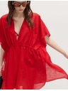 Marks & Spencer Kaftan mini haljine od čiste pamuke s dekorativnim vezivanjem Marks & Spencer crvena