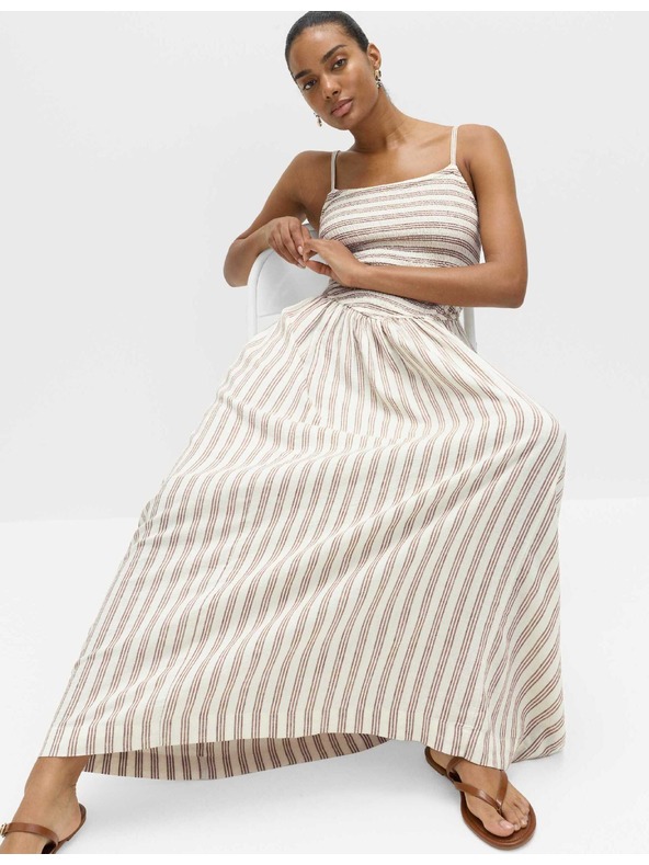 Marks & Spencer Nabrane maxi haljine s visokim udjelom lana Marks & Spencer smeđa
