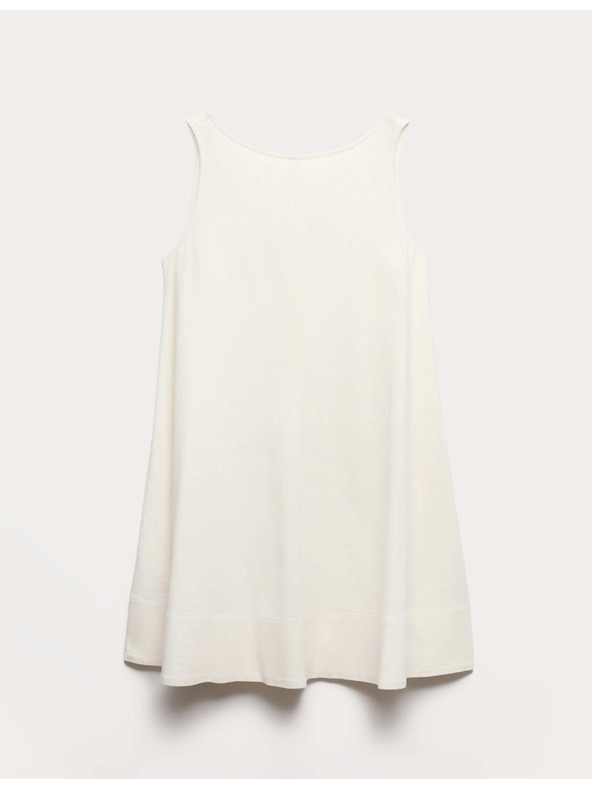 Marks & Spencer Slobodne mini haljine s ovalnim izrezom i visokim udjelom lana Marks & Spencer krem