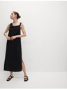 Marks & Spencer Fluidne midaxi haljine s visokim udjelom lana i vezivanjem oko vrata Marks & Spencer crna