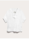 Marks & Spencer Popover top od čistog lana s V izrezom Marks & Spencer bijela