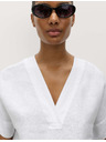 Marks & Spencer Popover top od čistog lana s V izrezom Marks & Spencer bijela