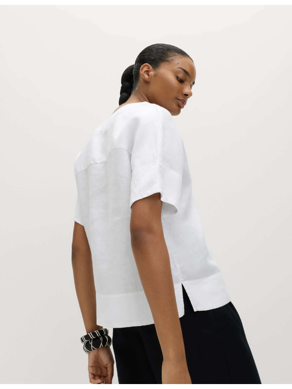 Marks & Spencer Popover top od čistog lana s V izrezom Marks & Spencer bijela