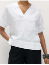 Marks & Spencer Popover top od čistog lana s V izrezom Marks & Spencer bijela