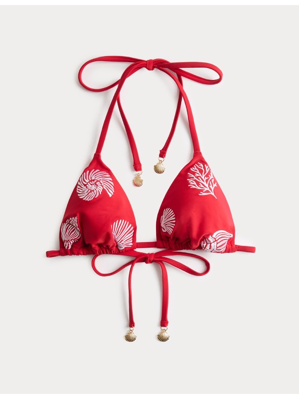 Marks & Spencer Trokutasti bikinijski top s jastucima i vezom Marks & Spencer crvena