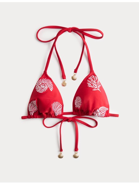 Marks & Spencer Trokutasti bikinijski top s jastucima i vezom Marks & Spencer crvena
