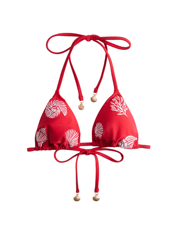 Marks & Spencer Trokutasti bikinijski top s jastucima i vezom Marks & Spencer crvena