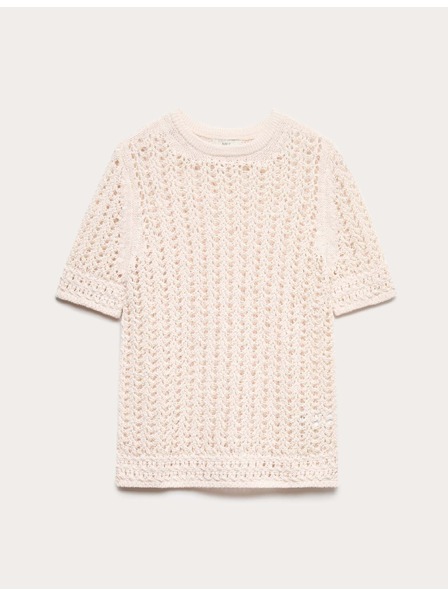 Marks & Spencer Pleteni top s teksturom i visokim udjelom pamuka Marks & Spencer kremasta