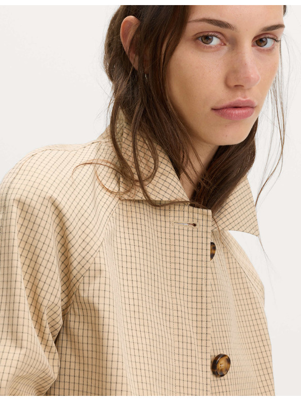 Marks & Spencer Kratka jakna od Gingham materijala na gumbima Marks & Spencer kremasta