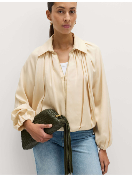 Marks & Spencer Plisirana jakna bomber, od čistog Lycocell™ materijala Marks & Spencer kremasta