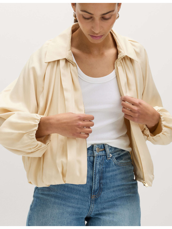 Marks & Spencer Plisirana jakna bomber, od čistog Lycocell™ materijala Marks & Spencer kremasta