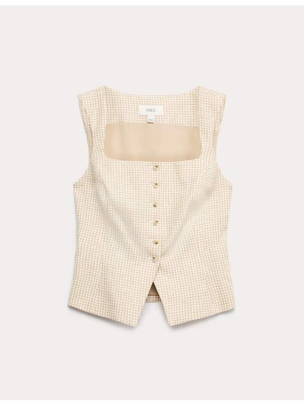 Marks & Spencer Prsluk od Gingham materijala od čistog lana Marks & Spencer šarena