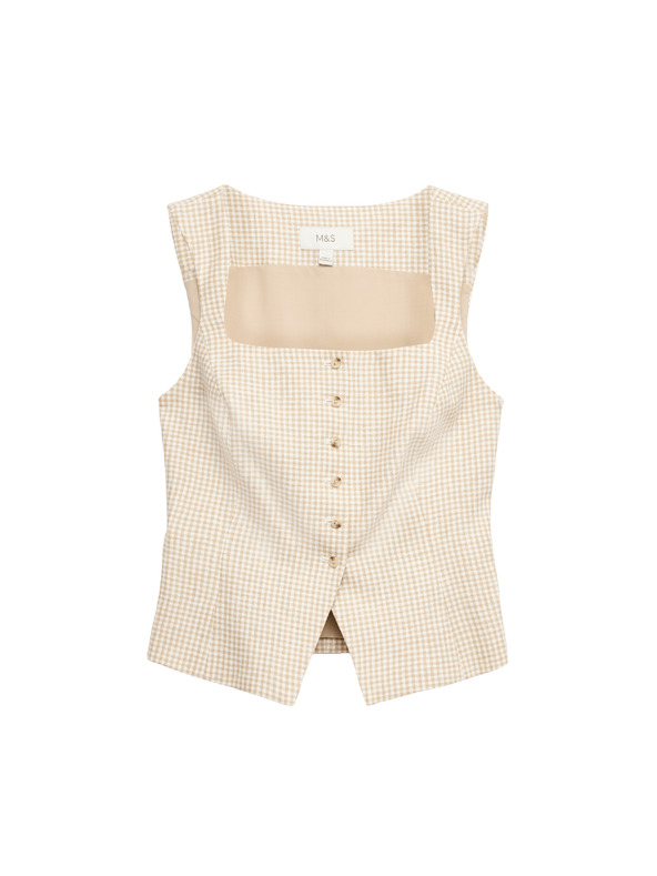 Marks & Spencer Prsluk od Gingham materijala od čistog lana Marks & Spencer šarena