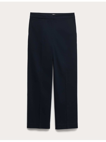 Marks & Spencer Ankle hlače, ravnih nogavica, s visokim udjelom pamuka Marks & Spencer mornarsko plava