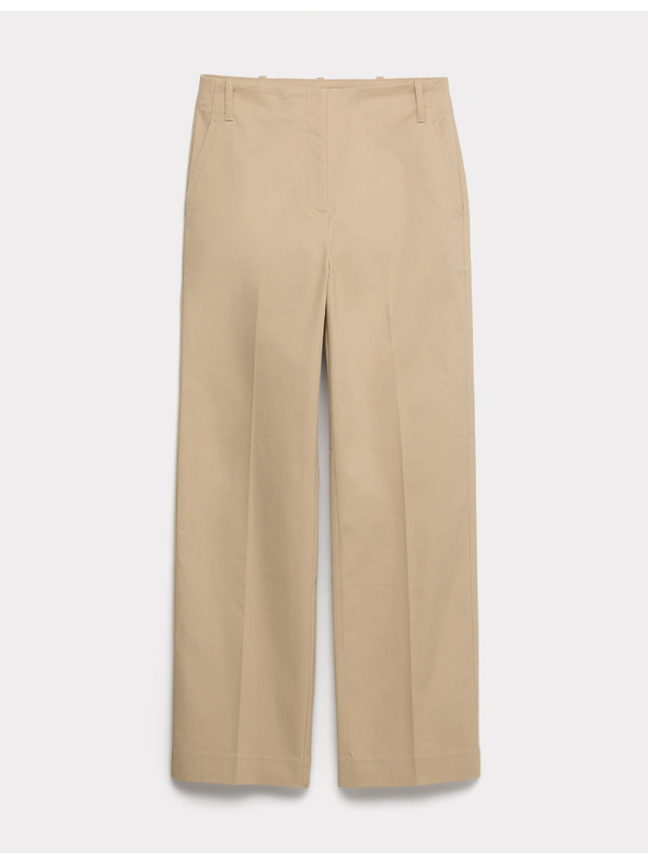 Marks & Spencer Ankle hlače, ravnih nogavica, s visokim udjelom pamuka Marks & Spencer bež