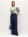 Marks & Spencer Prugaste hlače sa širokim nogavicama i elastičnim pojasem Marks & Spencer mornarsko plava