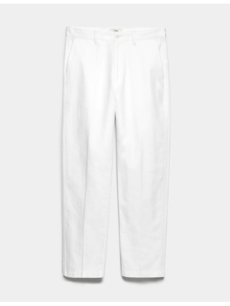 Marks & Spencer Chino hlačice od lnene mješavine, normalan kroj Marks & Spencer bijela