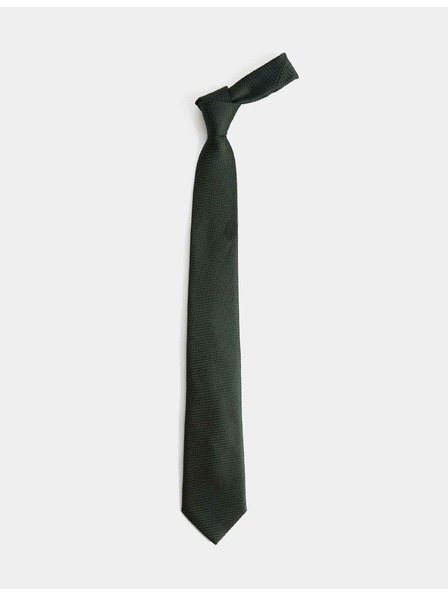 Marks & Spencer Marks & Spencer zelena teksturirana 100% svilena kravata