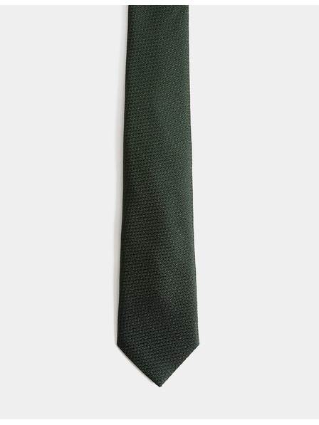 Marks & Spencer Marks & Spencer zelena teksturirana 100% svilena kravata