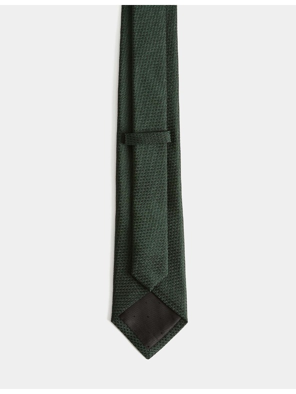 Marks & Spencer Marks & Spencer zelena teksturirana 100% svilena kravata