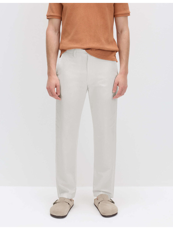 Marks & Spencer Chino hlače od lnene mješavine, normalan kroj Marks & Spencer bež