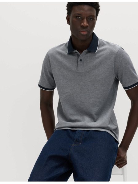 Marks & Spencer Polo majica Pique s naglašenim rubovima The Ultimate Marks & Spencer mornarika plava