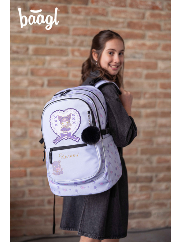 BAAGL  BAAGL SET 5 Core Kuromi Sweet One: ruksak, penal, vreca, ledvinka, futrola za laptop GRS