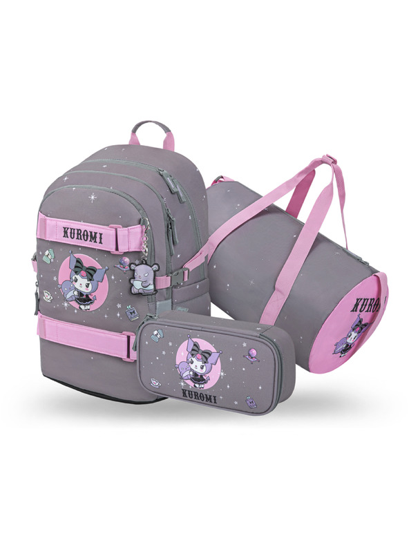 BAAGL  BAAGL SET 3 Skate Kuromi Grey: ruksak, penal, sportska torba GRS