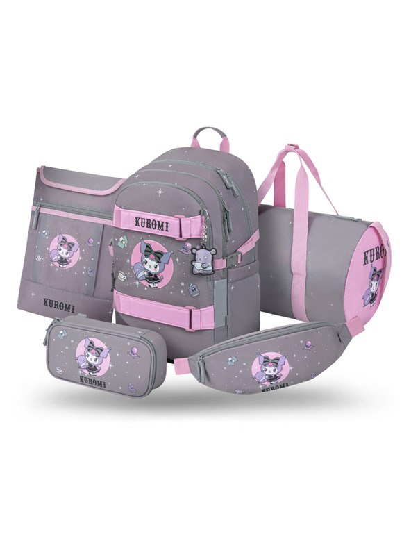 BAAGL  BAAGL SET 5 Skate Kuromi Grey: ruksak, penal, sportska torba, ledvinka, futrola za laptop GRS