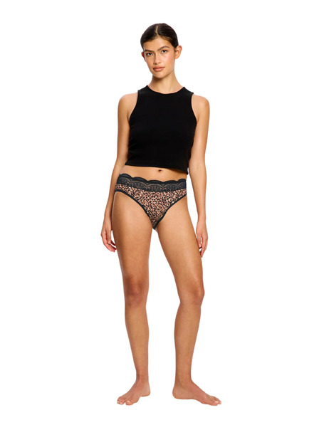 Modibodi Menstrualne gaćice Modibodi Sensual Hi Waist Bikini Moderate Animalia Brown