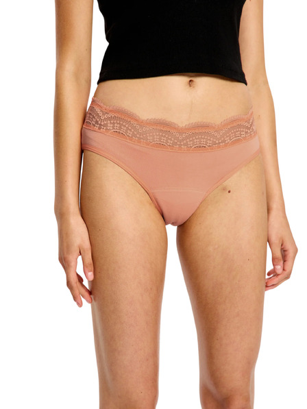 Modibodi Menstrualne gaćice Modibodi Sensual Hi Waist Bikini Light Cameo Peach