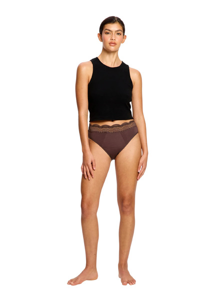 Modibodi Menstrualne gaćice Modibodi Sensual Hi Waist Bikini Super Mahogany